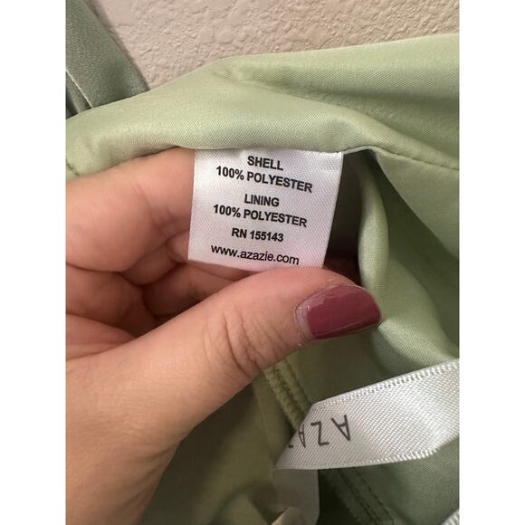 Azazie Shaude Womens size A22 Dusty Sage green bridesmaid dress - Picture 8 of 9